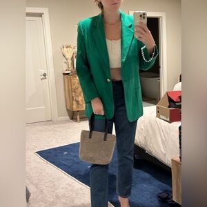 Vintage Green Oversized Wool Blazer Savannah Brand